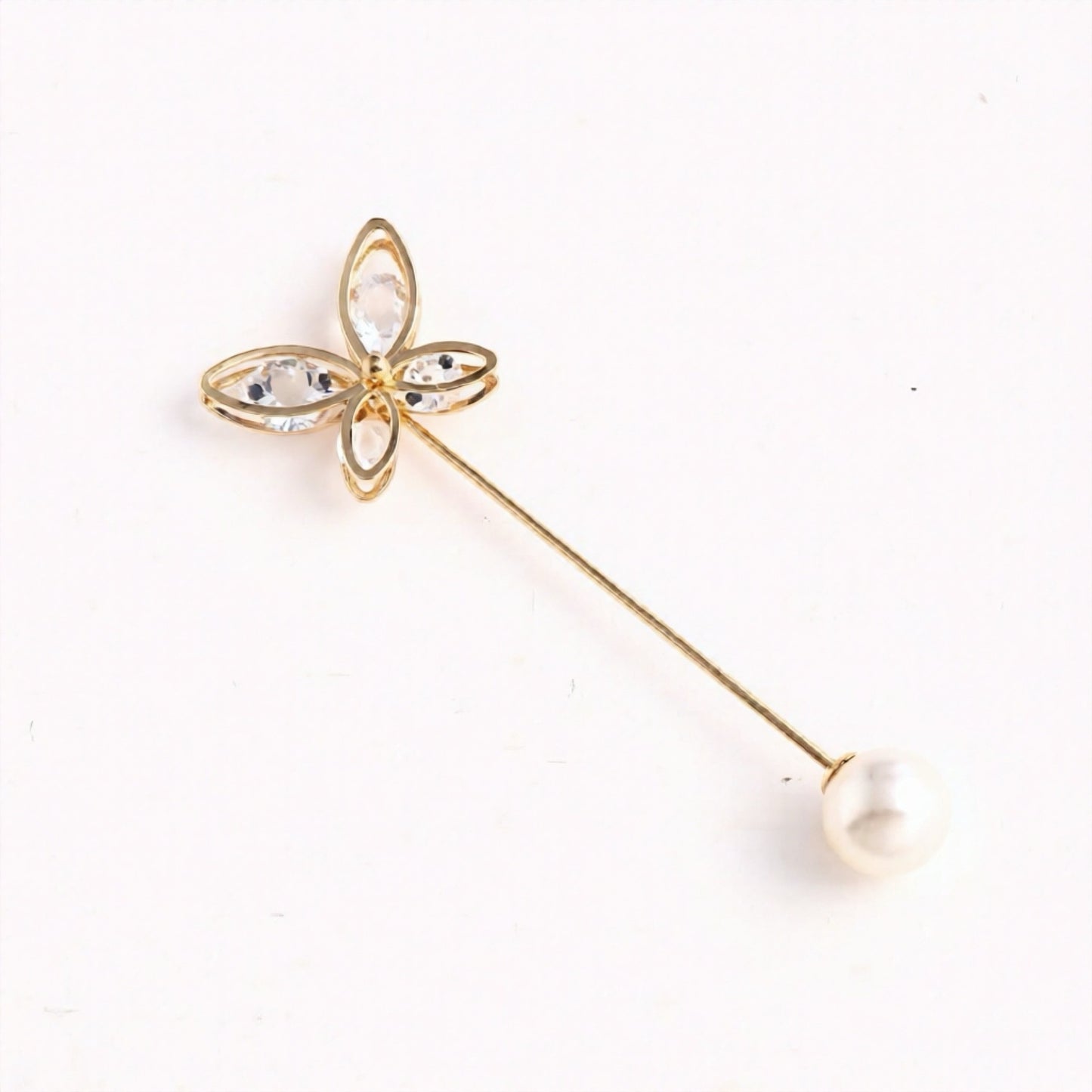 TS Pin Butterfly Pearl - gold plated