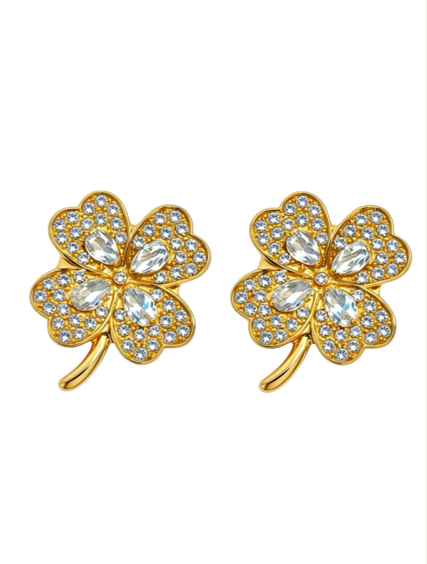 TS Button Cover Four Leaf 2 pcs - forgyldt