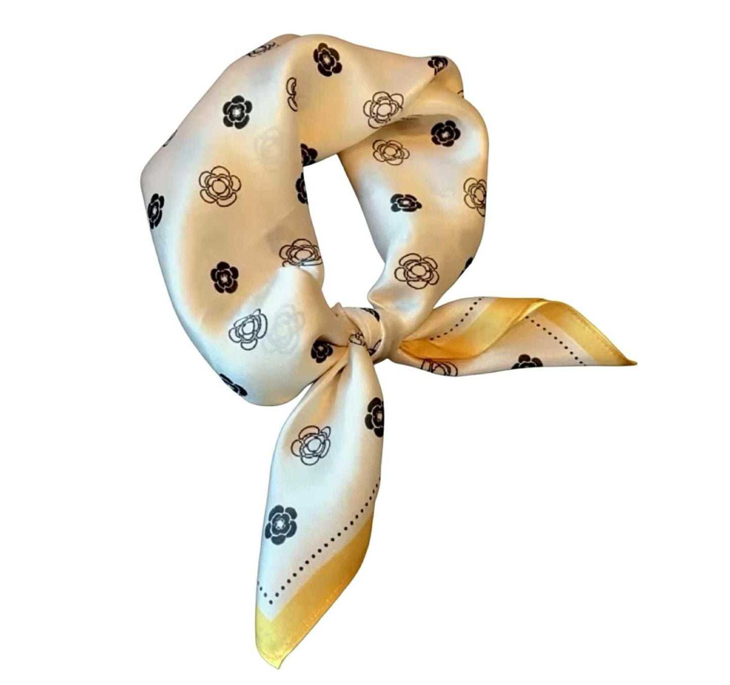TS Søs Scarf - black/white/yellow flower