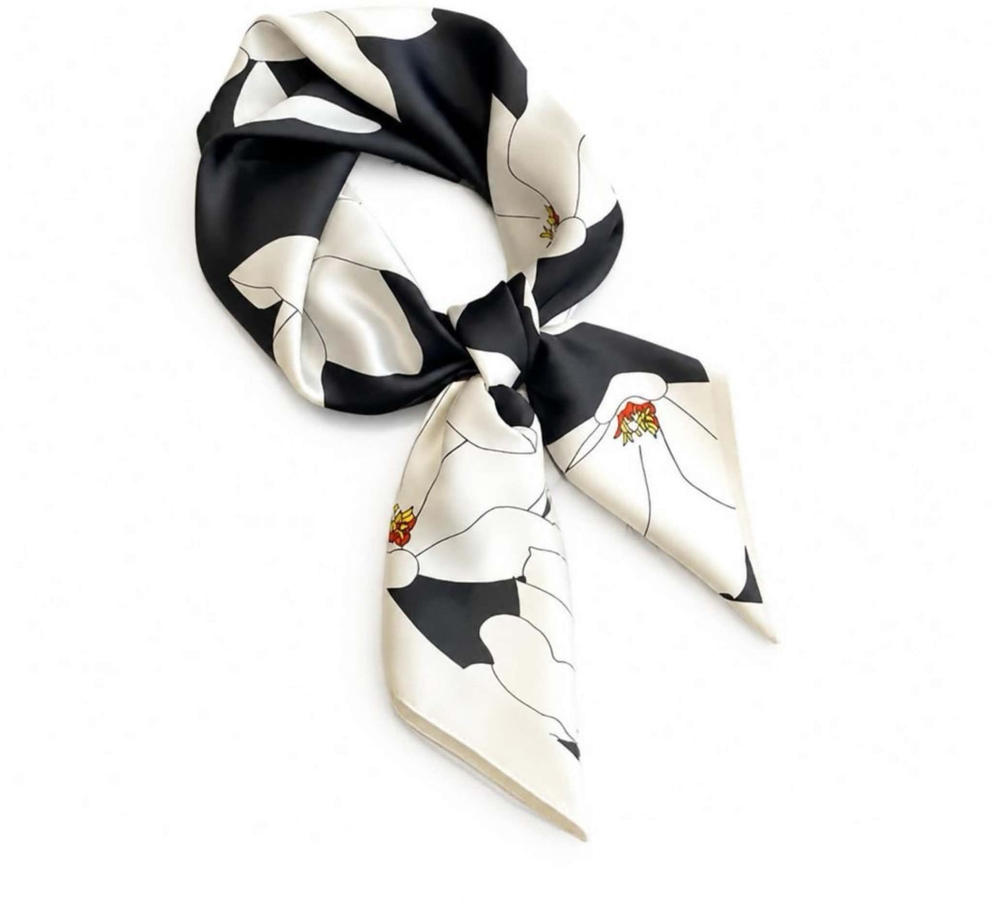 TS Søs Scarf - aw1 - sort/hvid blomster