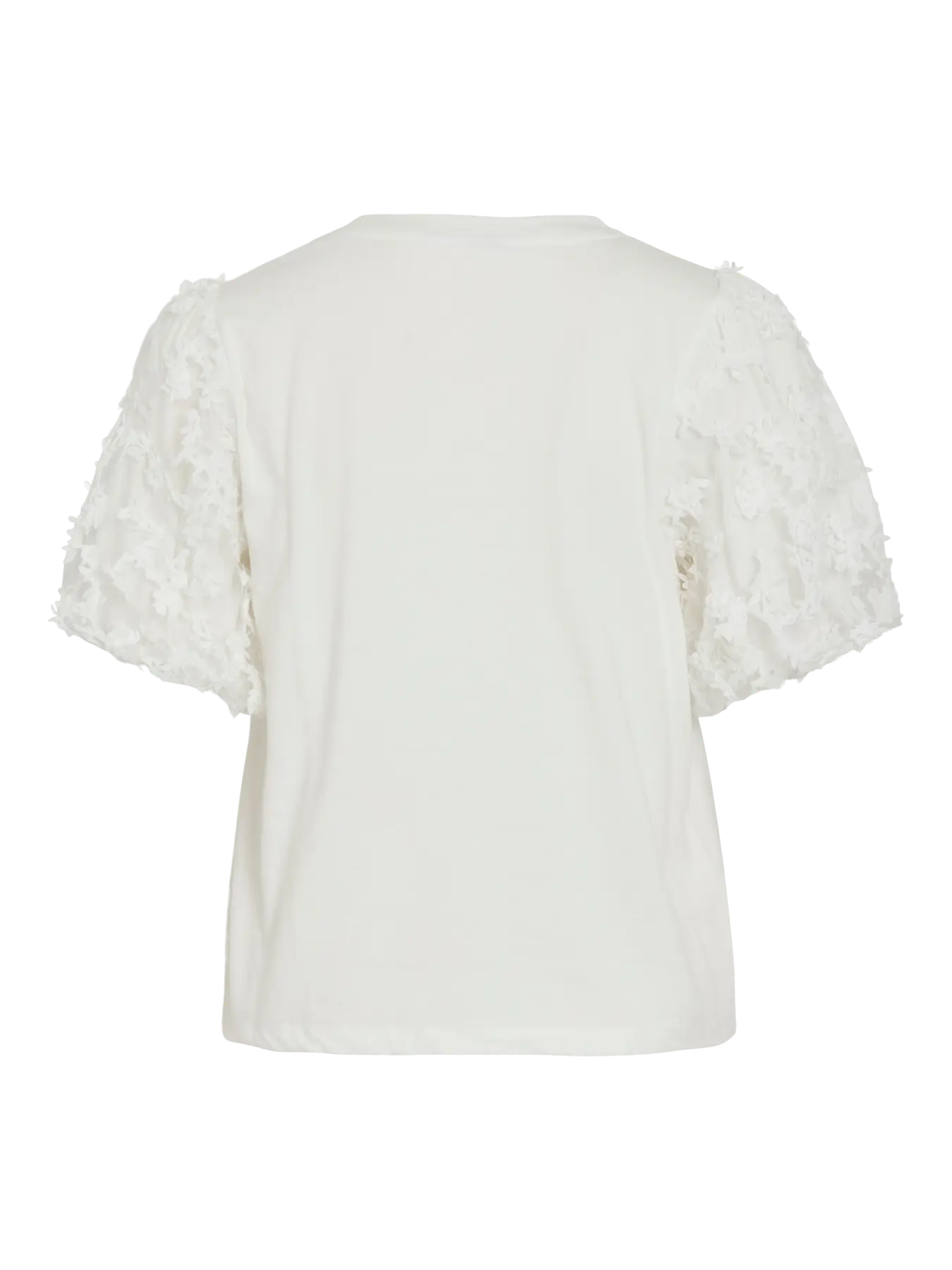 VL VIONESCA O-NECK S/S TOP - m/smukke ærmer - hvid