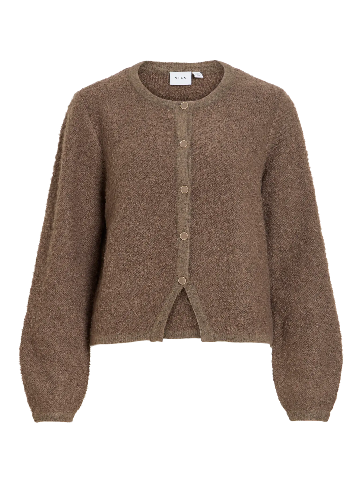 VL VIPIGGA O-NECK L/S KNIT JACKET - FALCON BRUN