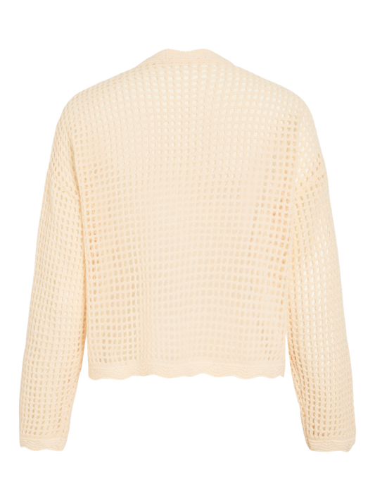 VL Vienny L/S FLOWER KNIT CARDIGAN - creme m/blomster