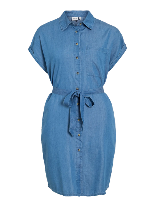 VL VINORI S/S SHIRT DRESS - blue denim lyocell