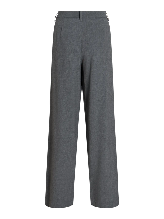 VL VIKARI RW WIDE WVN PANT - dark grey melange