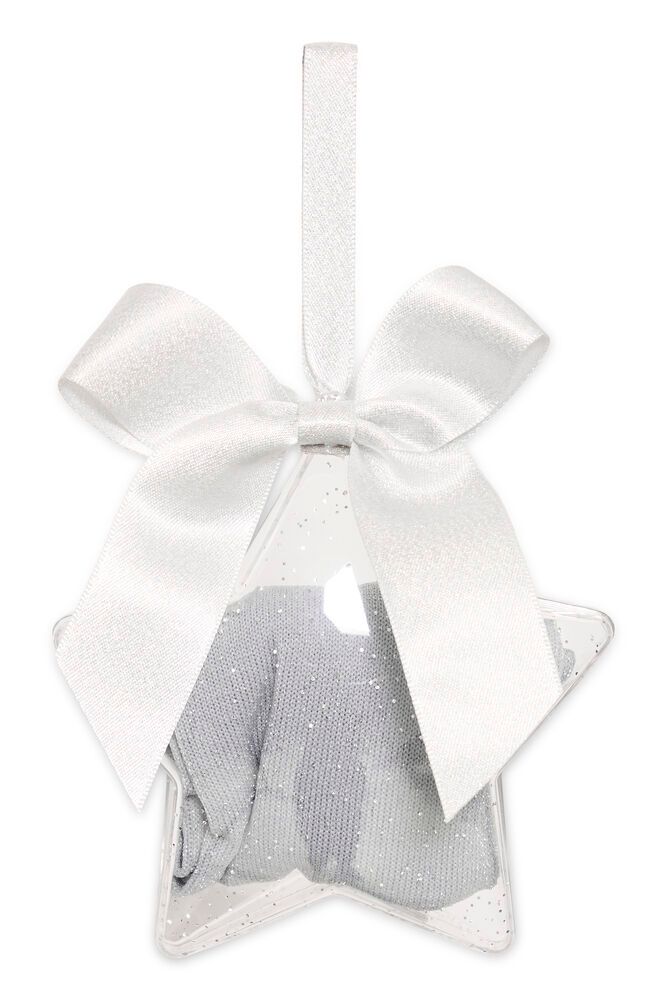 IC Glitter strømper i julestjerne - silver