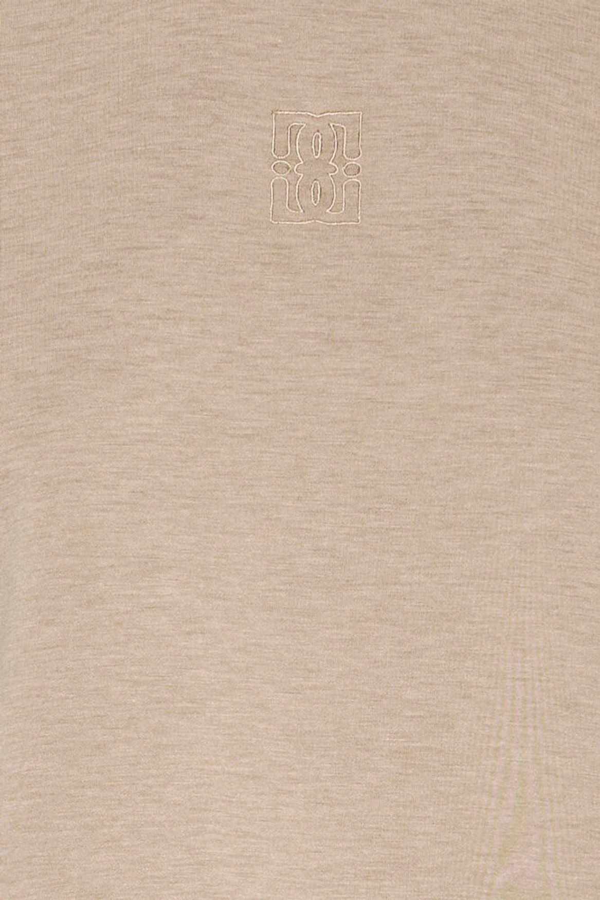 IC COZY bluse m/korte ærmer - mørk beige melange
