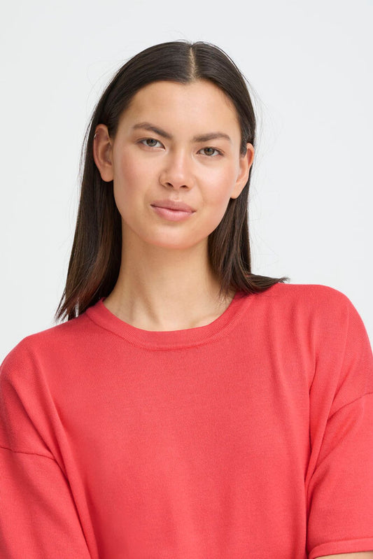 IC LULS LOOSE SHIRT - Teaberry rød