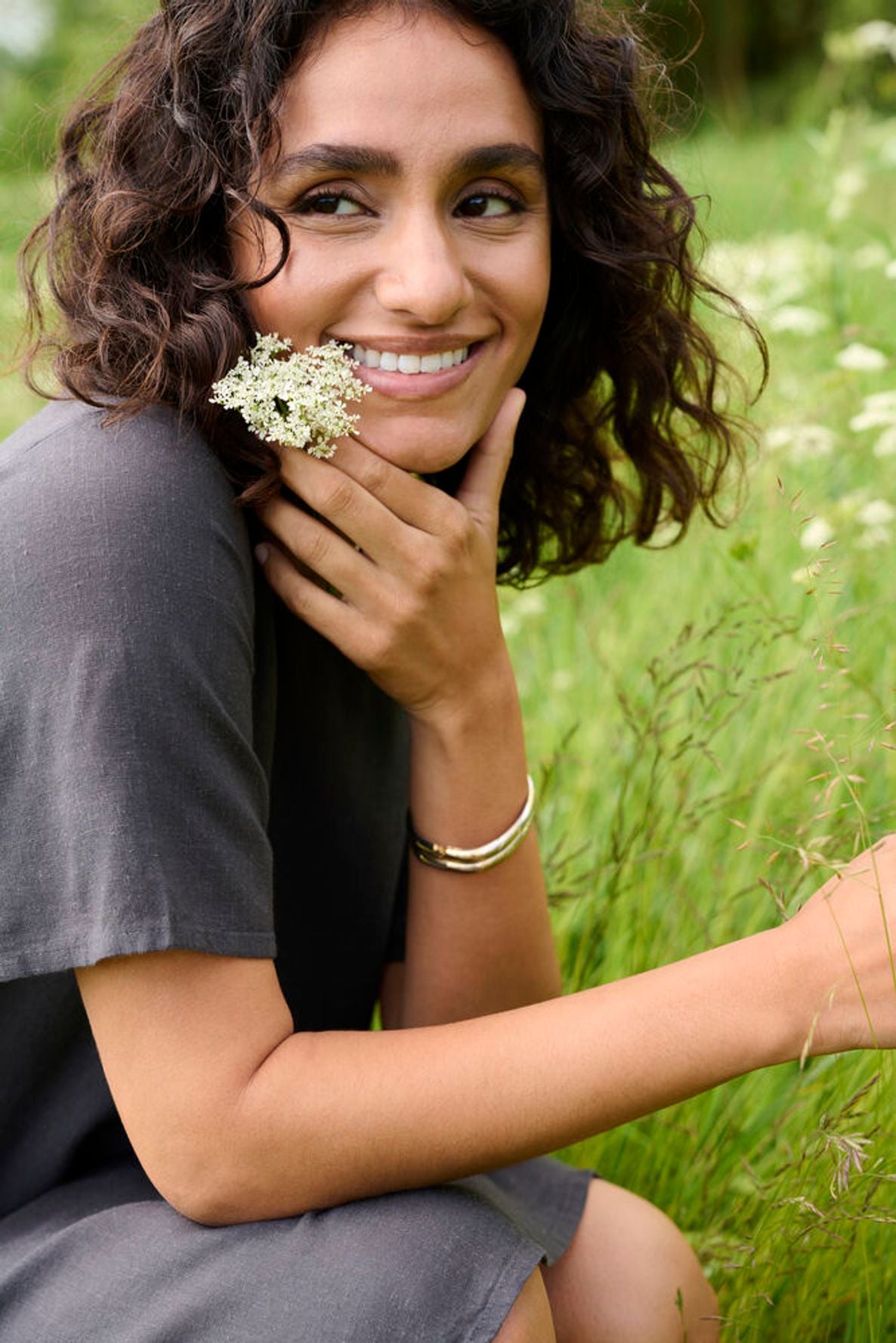 KA Milia Hør Dress - grå