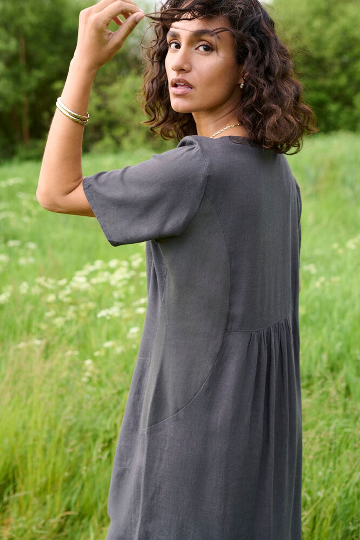 KA Milia Hør Dress - grå