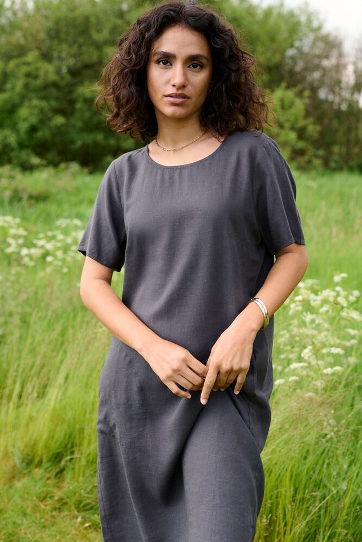 KA Milia Hør Dress - grå