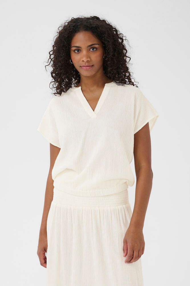 KA Gitte Hør Blouse - Feather Gray Beige