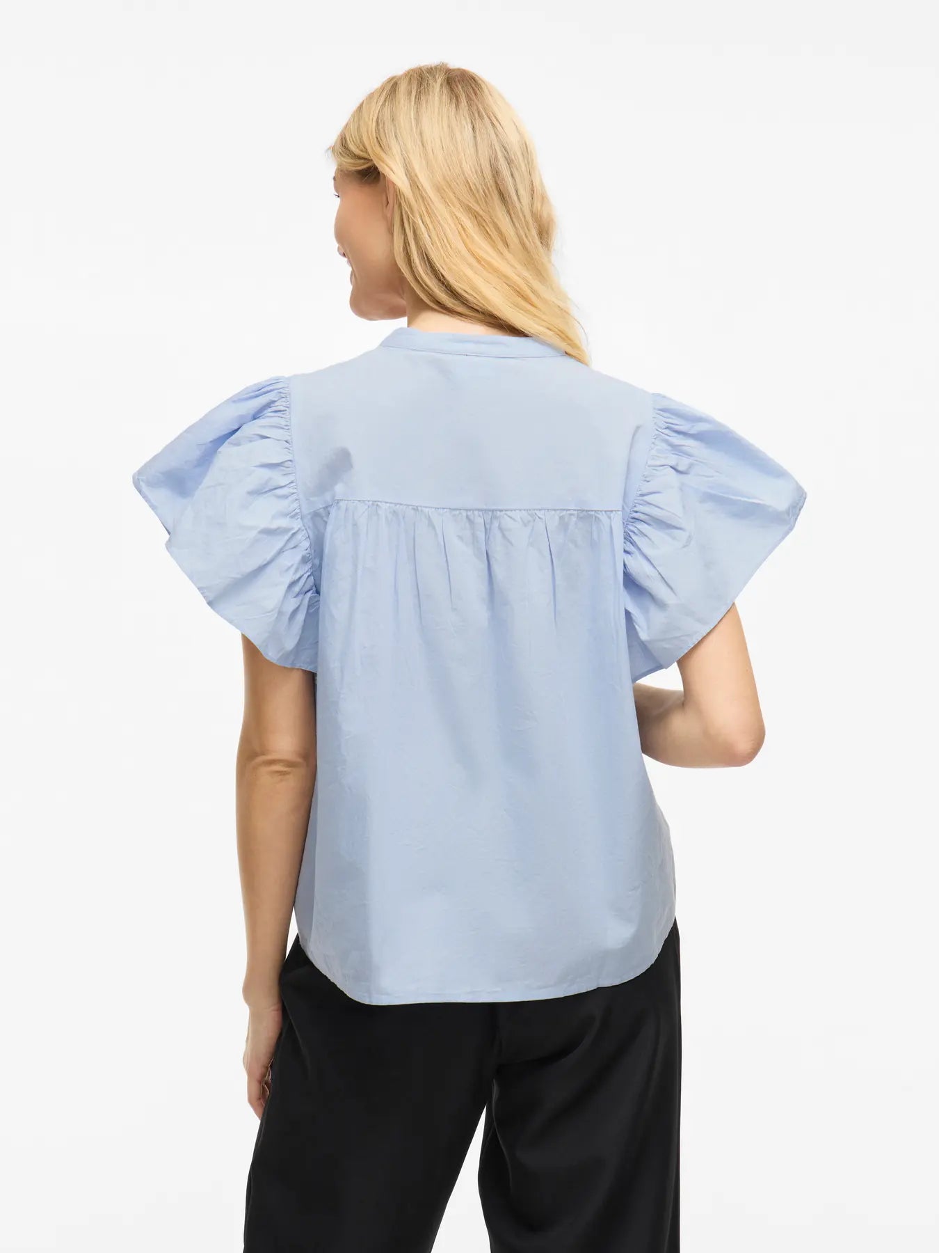 VL Vilaurel S/S V-Neck Top - lys blå