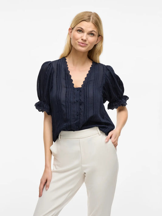 VL Vicasja 2/4 V-Neck shirt - marine