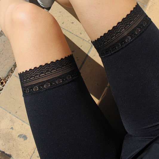 LB Ninna lace cykel shorts - sort m/blondekant
