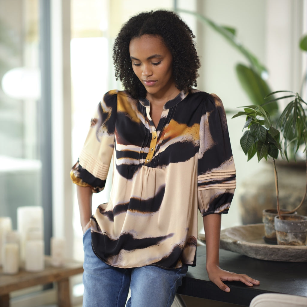 PP Camilla Blouse - beige multi