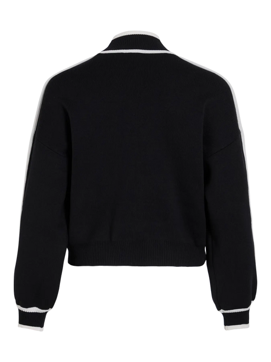 VL VILOCA HIGH NECK STRIPE KNIT - black