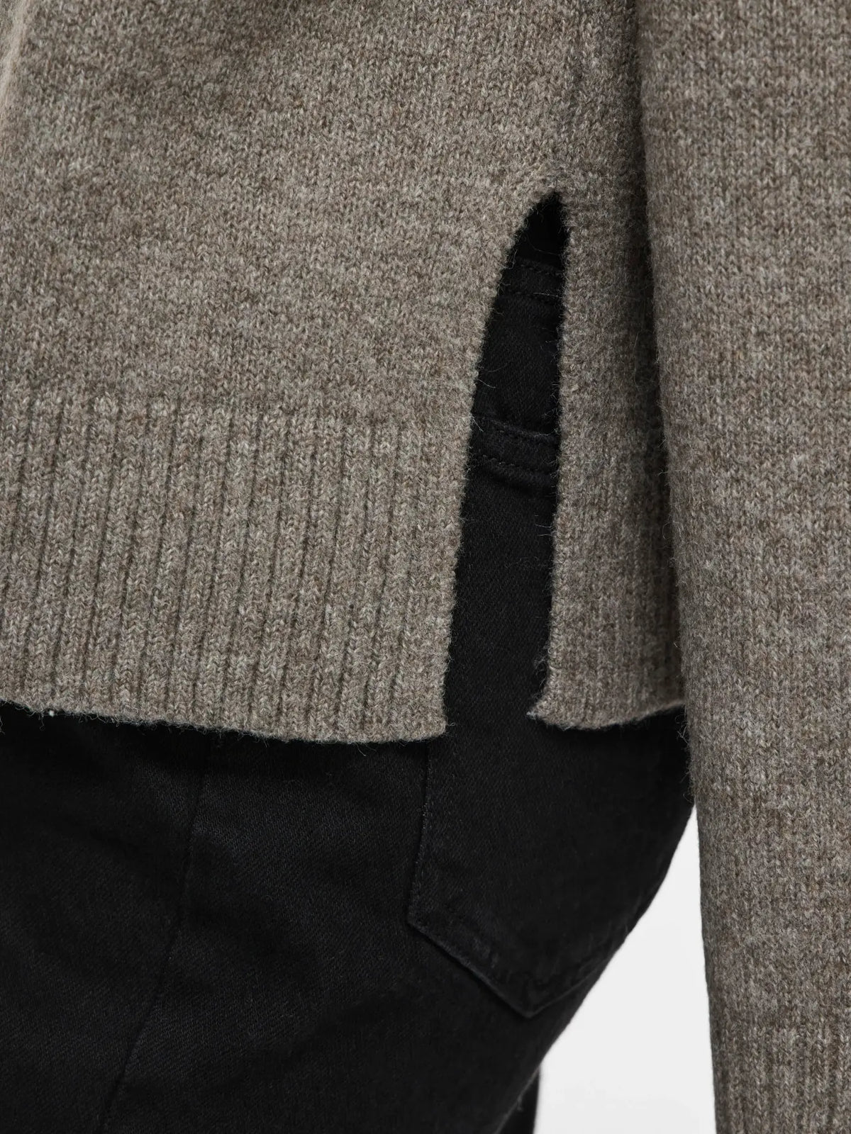 VL VISIA L/S HIGH NECK KNIT PULLOVER - FALCON BRUN MELANGE