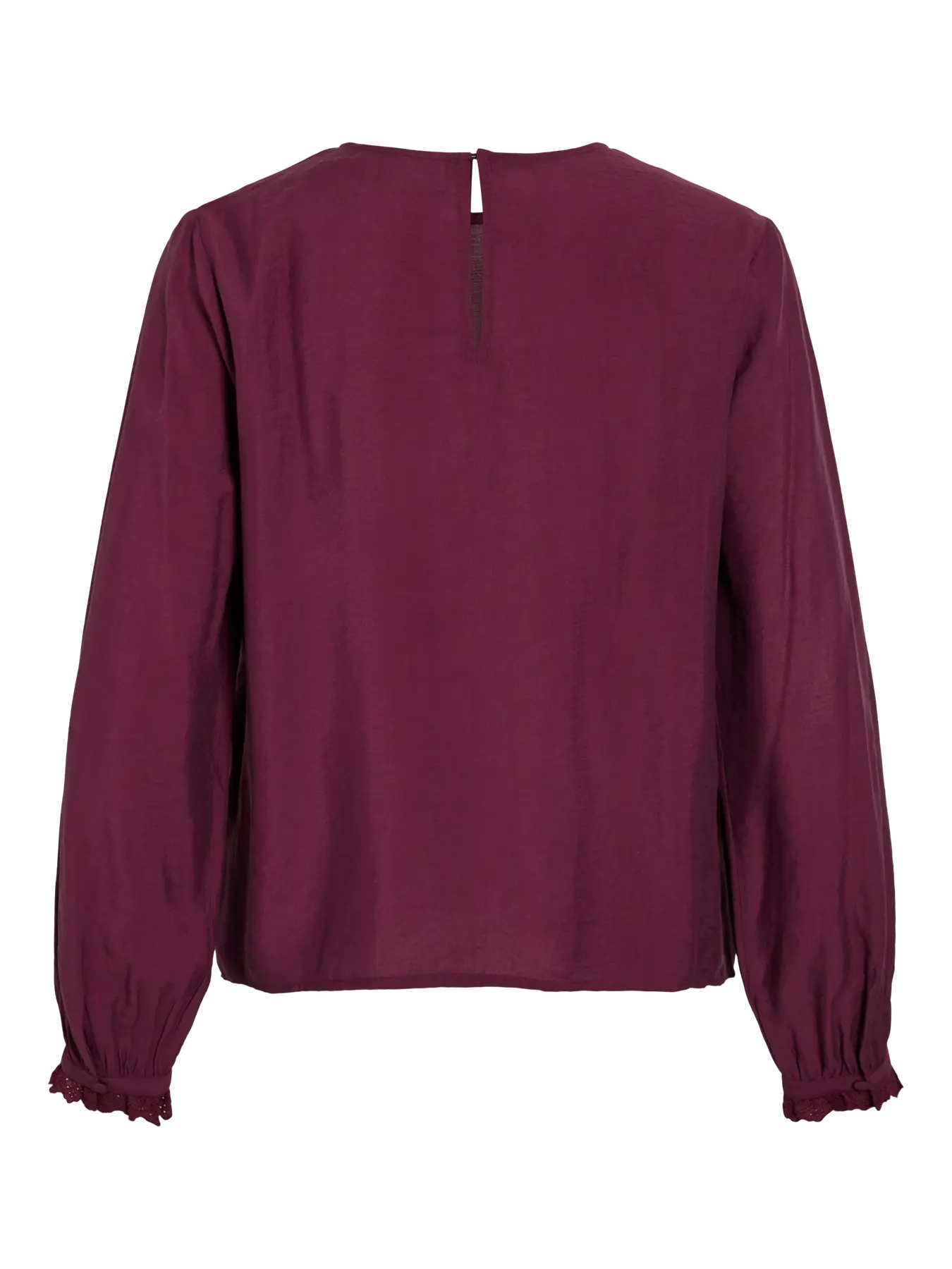 VL VIMALIMA L/S FRILL TOP - bordeaux