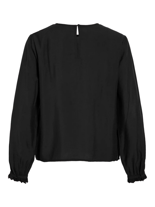 VL VIMALIMA L/S FRILL TOP - sort