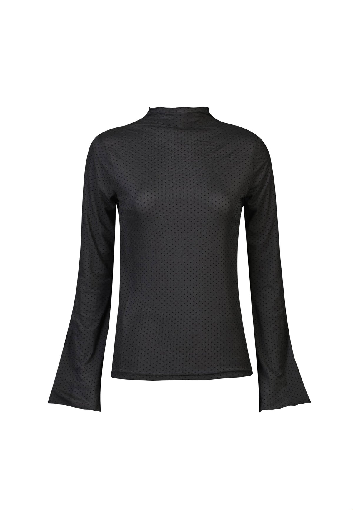 LB MESH LS TROMPET MESH TOP - black dot