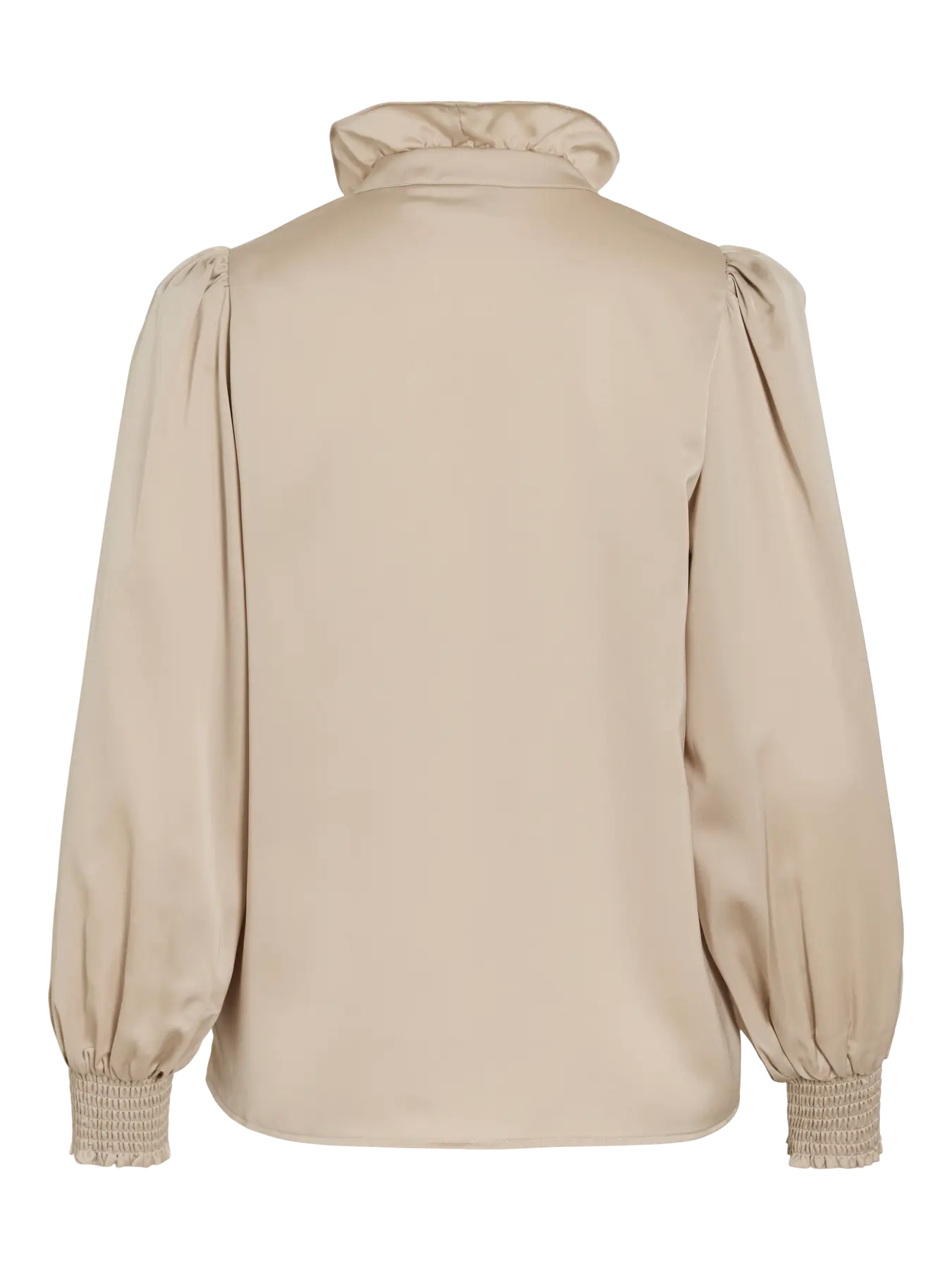 VL VILUTTO L/S FRILL SHIRT - Beige m/flæser