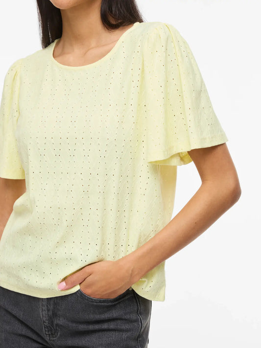 VL VIBELLI O-NECK S/S TOP - gul