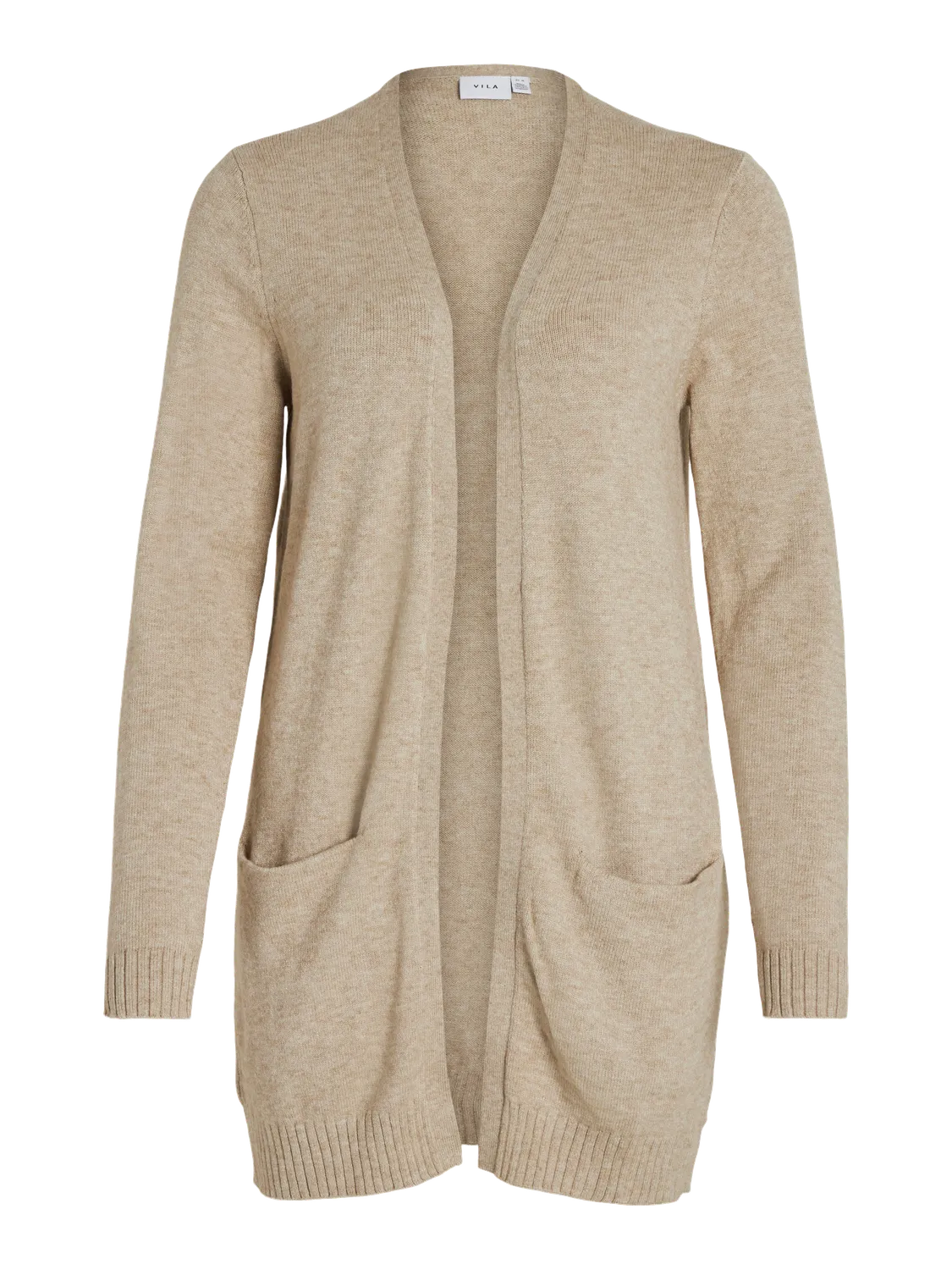VL Cardigan - strik - halvlang - sand