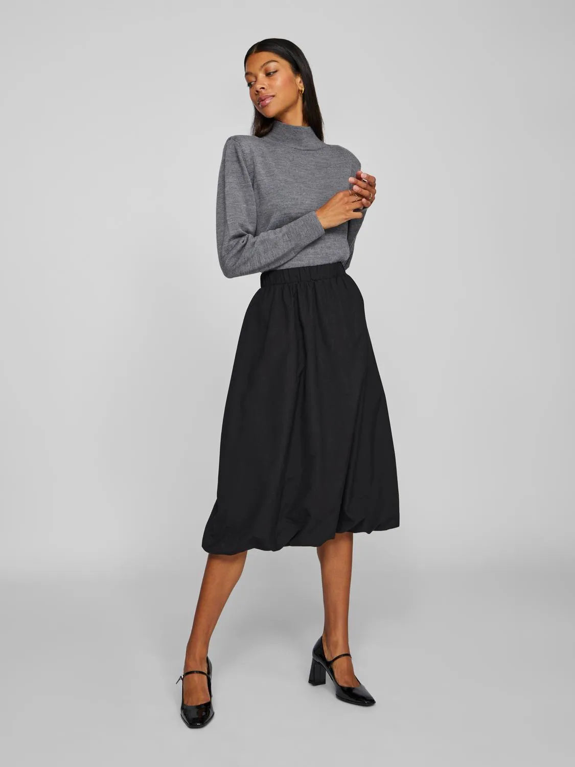 VL Visema Midi ballon skirt - sort