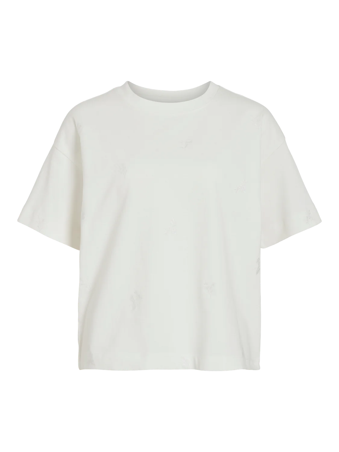 VL Vimonie T-shirt - hvid m/broderede hvide blomster