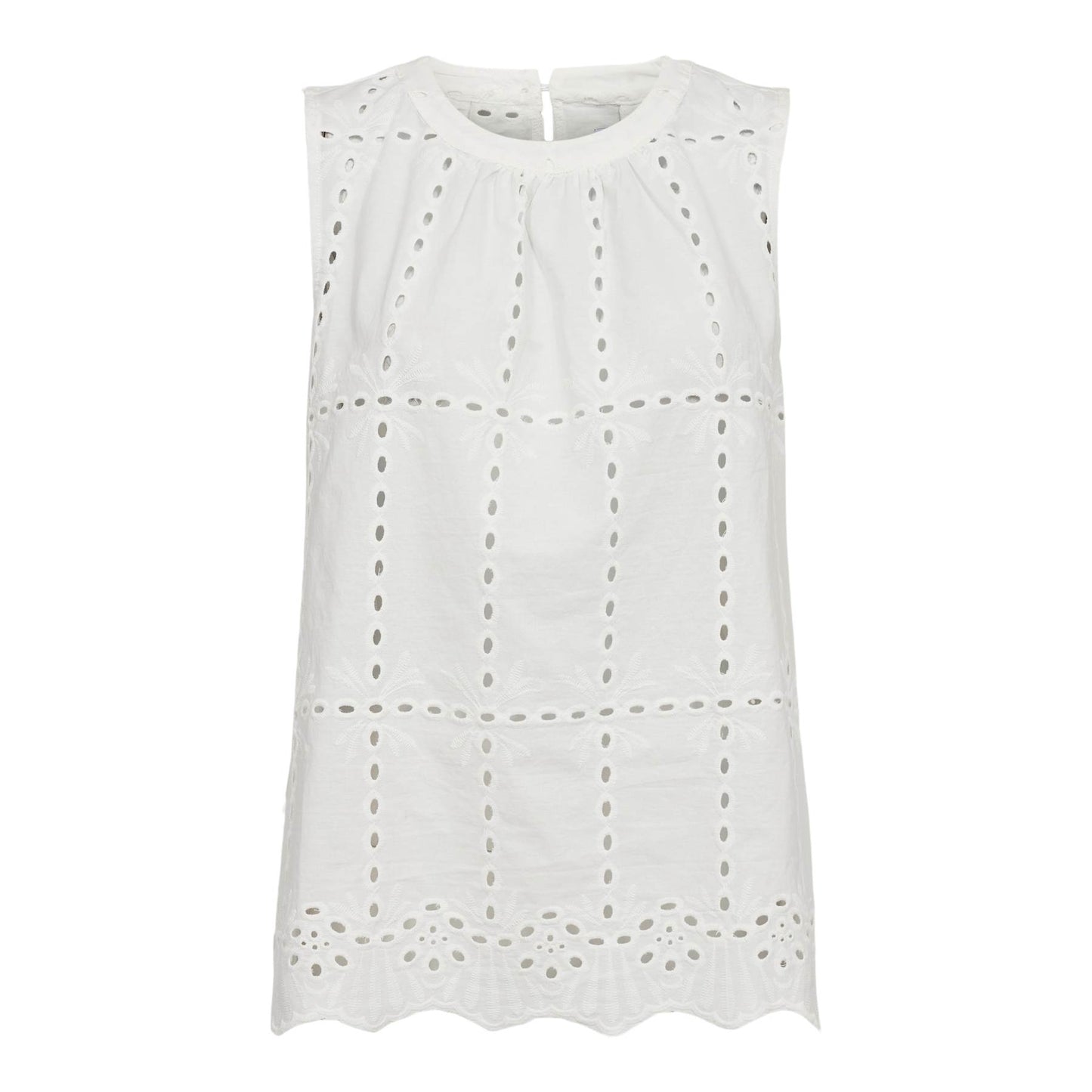 LB Brody Top - hvid m/broderi