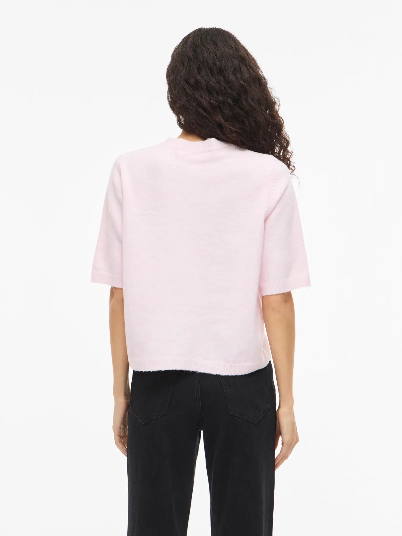 VL VILIGA 2/4 O-NECK KNIT CARDIGAN - lyserød