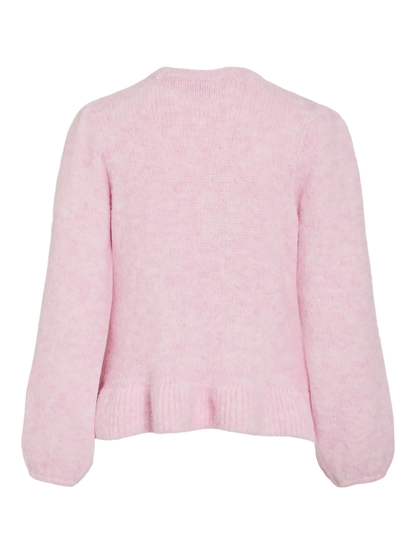 VL VIBOWS L/S O-NECK KNIT PULLOVER/LN -Cherry Blossom