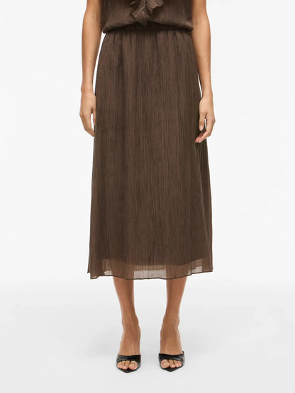 VL VIDANIRA HW MIDI SKIRT - brown