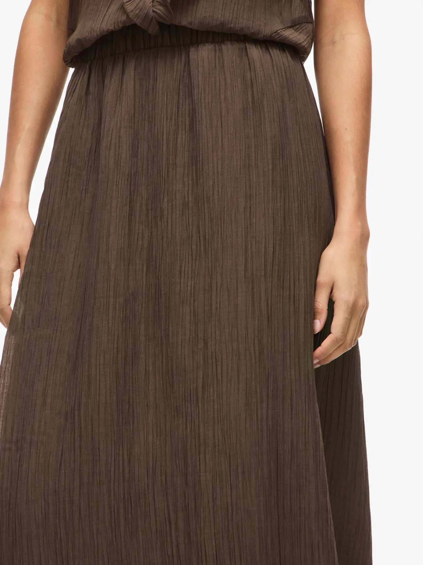 VL VIDANIRA HW MIDI SKIRT - brown