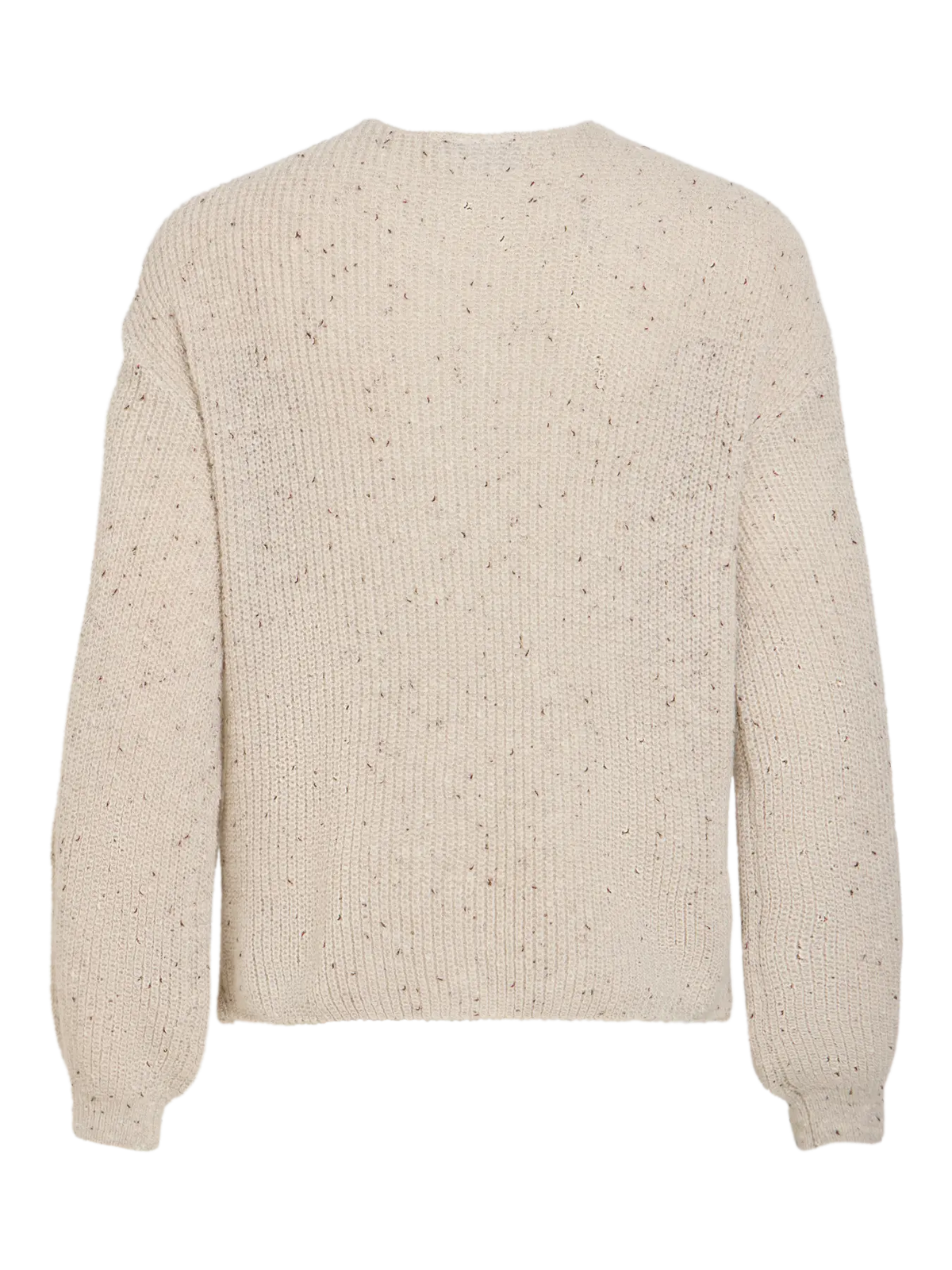 VL VISULVANA REV V-NECK L/S KNIT -Super Light Grey Melange MULTI LUREX