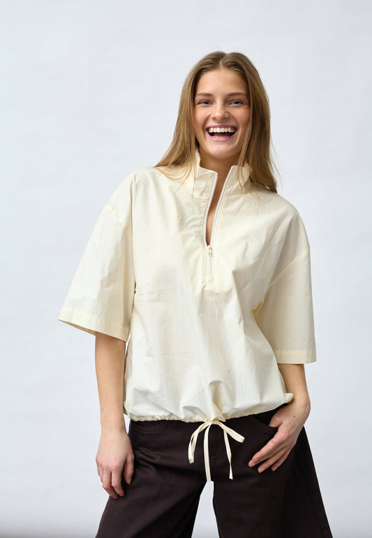 SP ELIAS-SS Zip-Bluse - cream