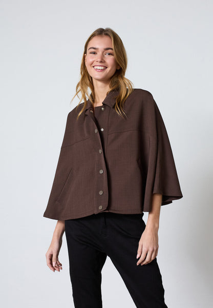 SP Garwin-cape cardigan - chocolate