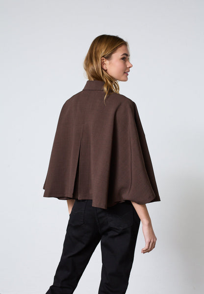 SP Garwin-cape cardigan - chocolate