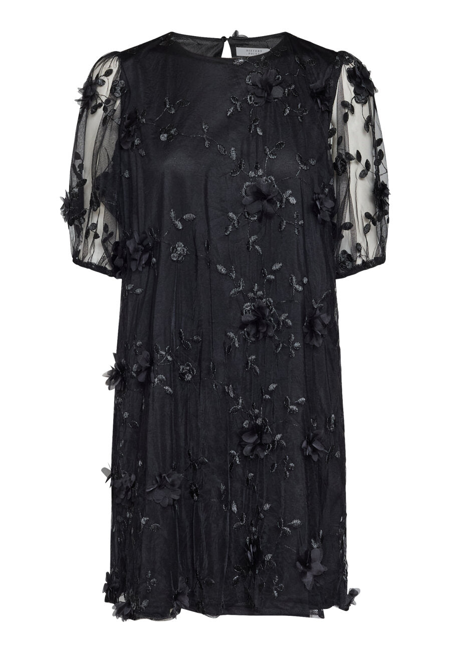 SP GEMBA Dress - sort m/blomster