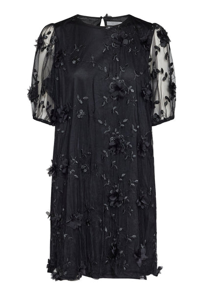 SP GEMBA Dress - sort m/blomster