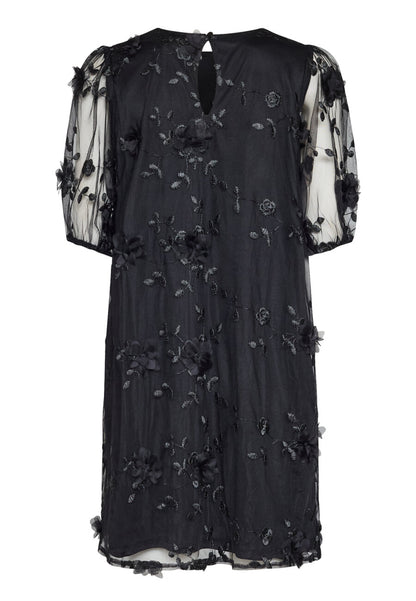 SP GEMBA Dress - sort m/blomster