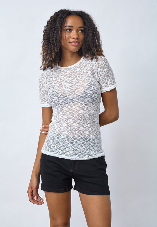 SP GIMAS-SS Mesh Blouse - cream