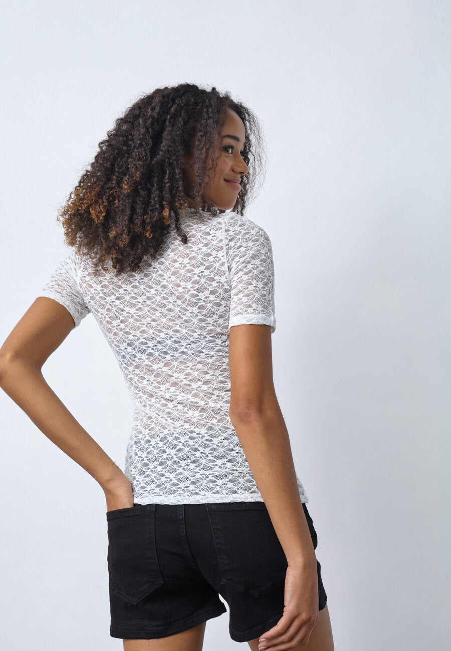 SP GIMAS-SS Mesh Blouse - cream