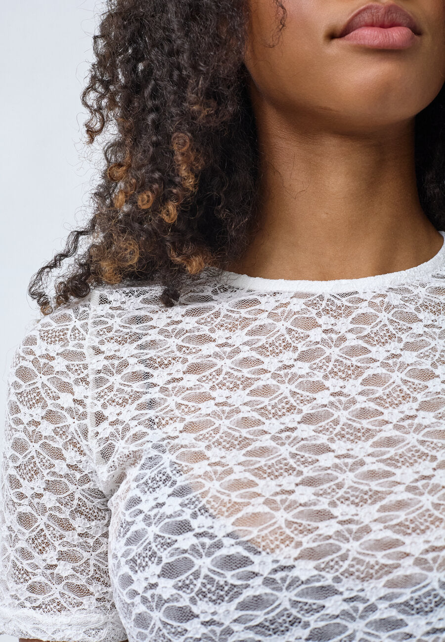 SP GIMAS-SS Mesh Blouse - cream