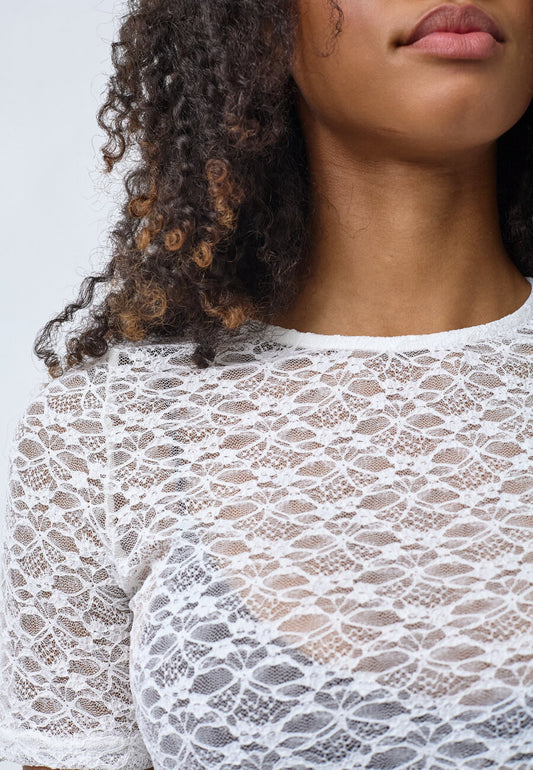 SP GIMAS-SS Mesh Blouse - cream
