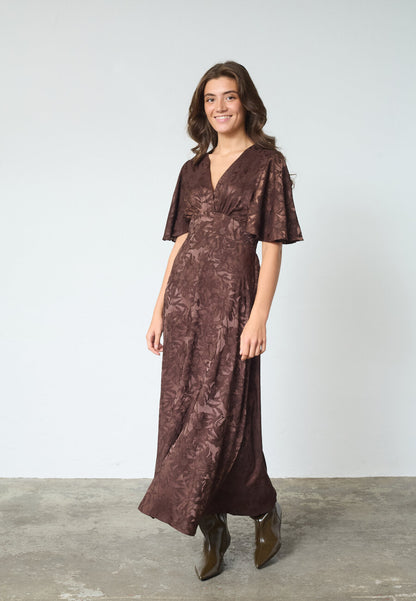 SP GISELA-DR23 kjole - Brown Flower