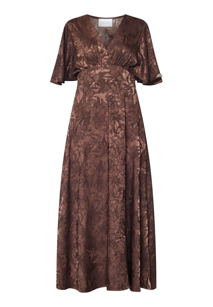 SP GISELA-DR23 kjole - Brown Flower