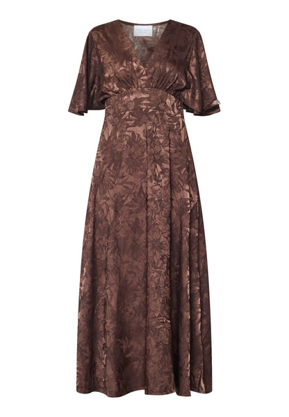 SP GISELA-DR23 kjole - Brown Flower