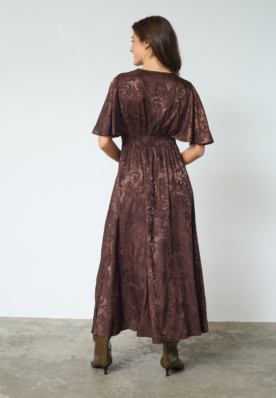 SP GISELA-DR23 kjole - Brown Flower